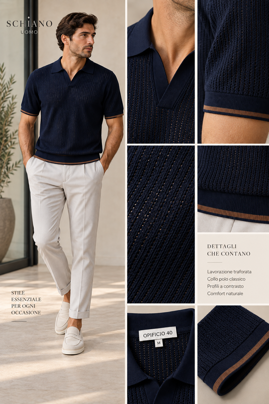 Polo maglia traforata