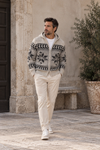 Cardigan in Misto Lana con Cappuccio e Zip Opificio 4.0