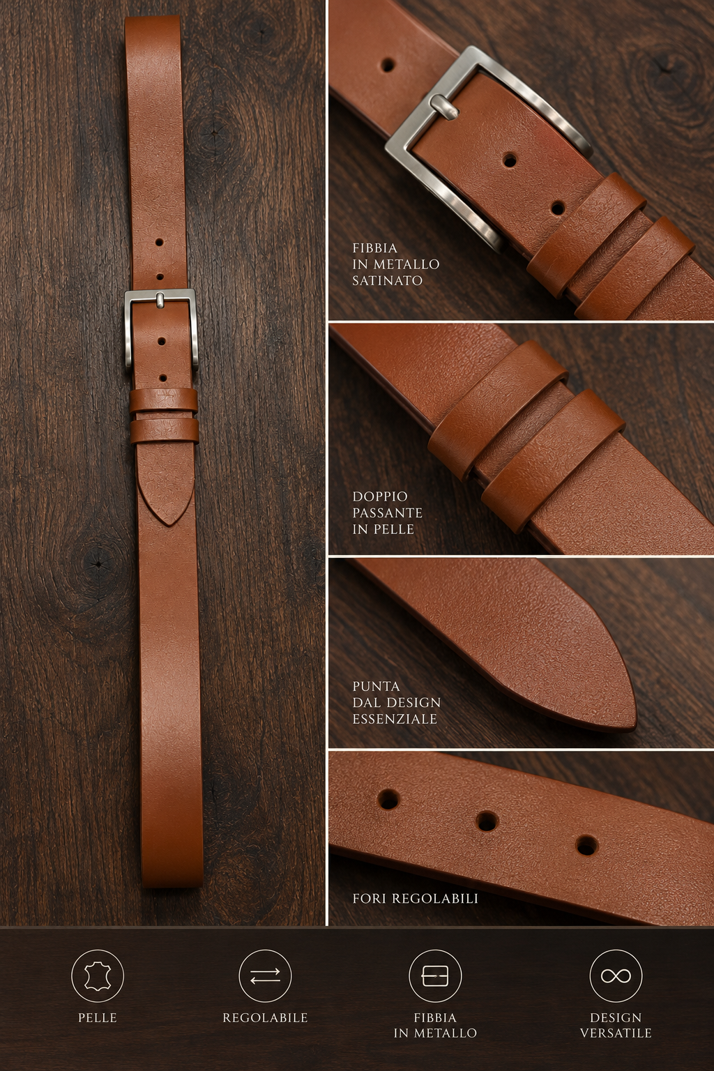 Cintura in pelle 4cm