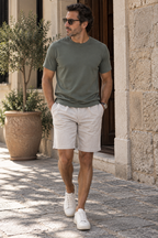 T-shirt Malagrida in piqué – Verde salvia