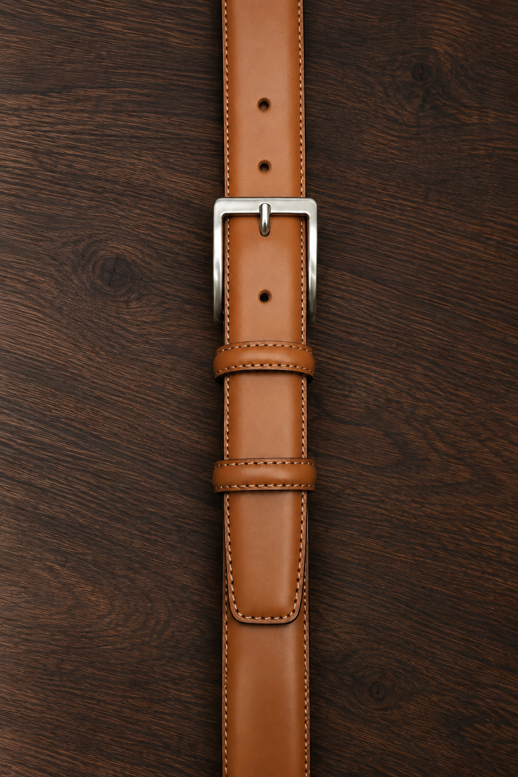 Cintura in pelle color cuoio