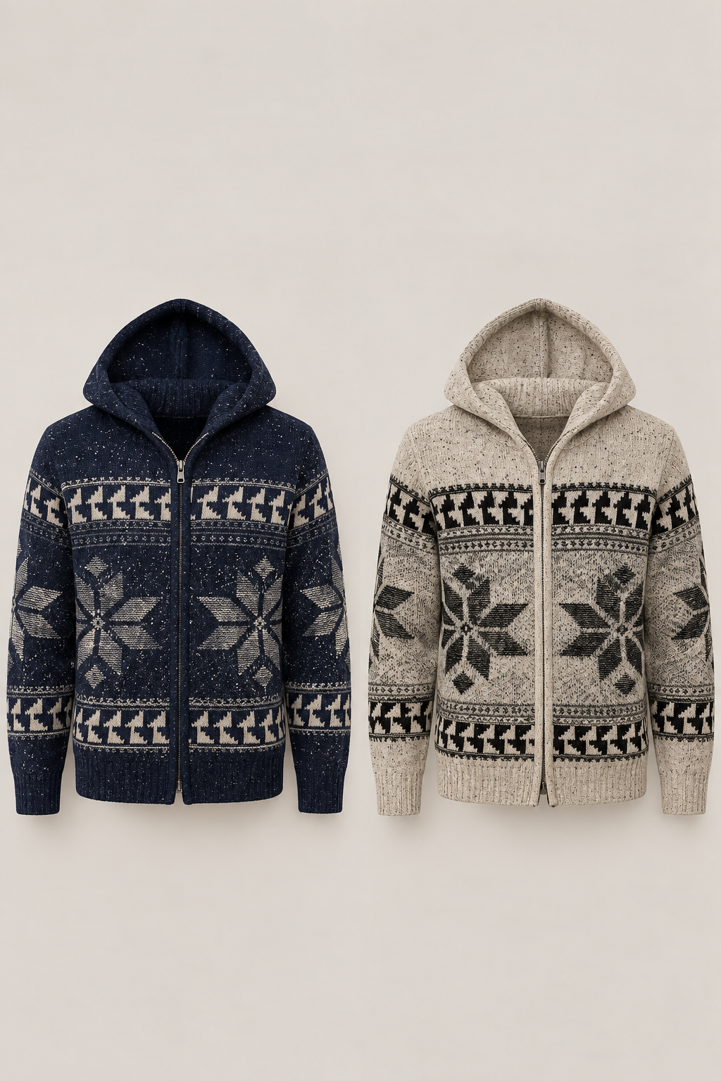 Cardigan in Misto Lana con Cappuccio e Zip Opificio 4.0